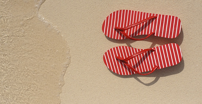 flip flops on beach