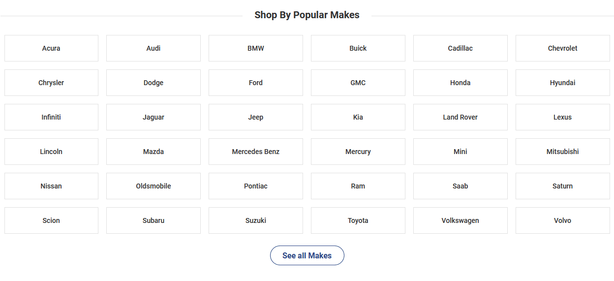 CarParts com Popular car brand