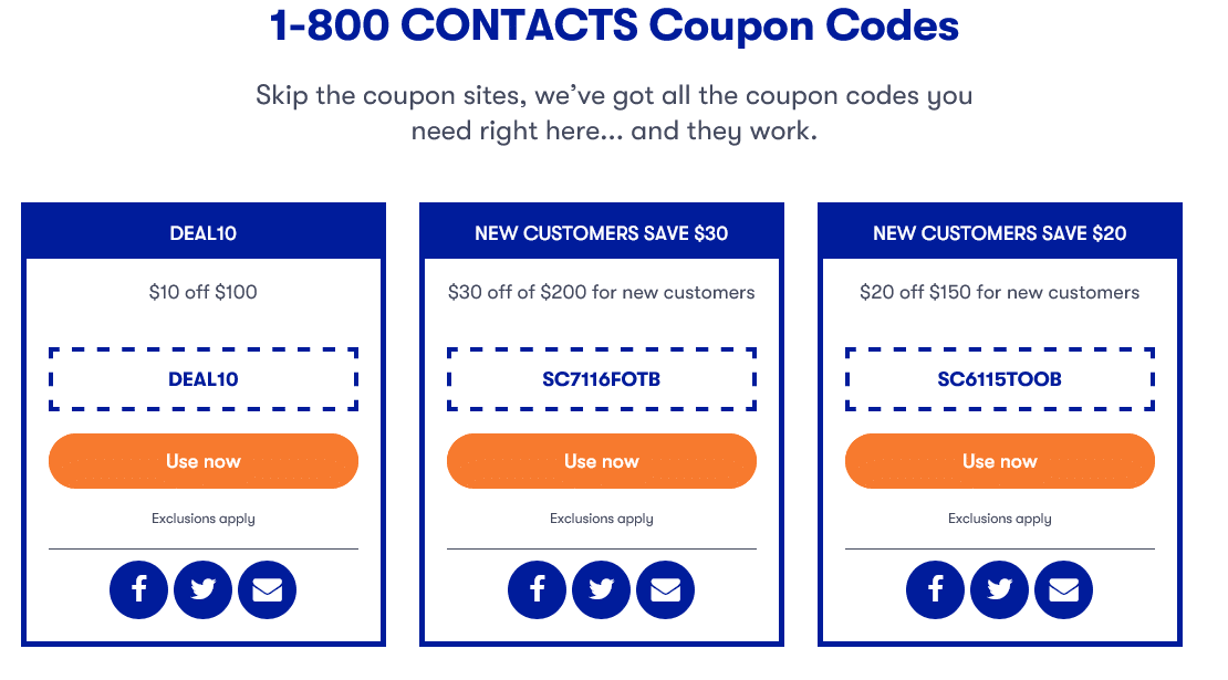 20 Off 1800 Contacts Student Discount Coupon 2022 August