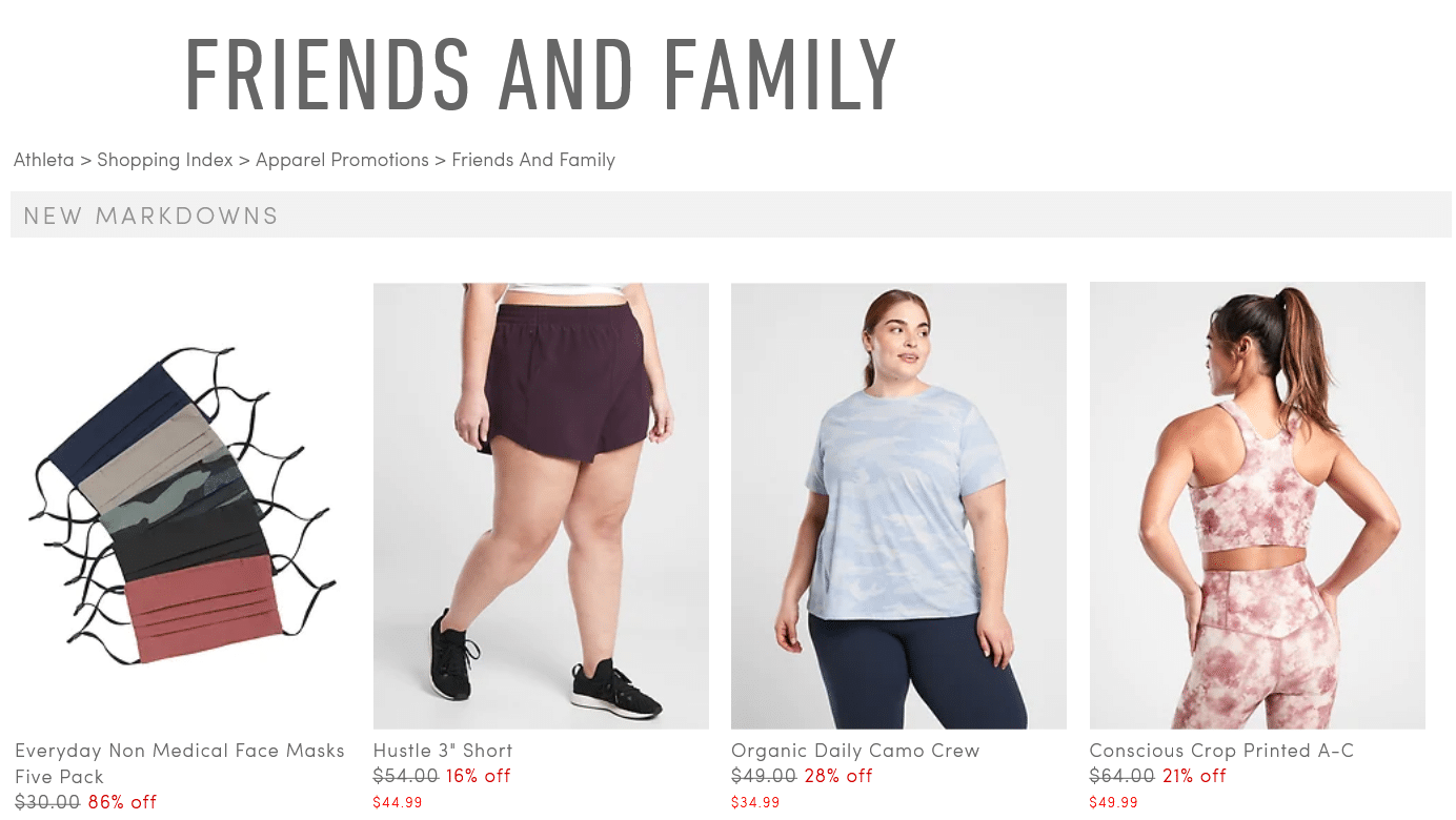 Athleta Friends and Family sale