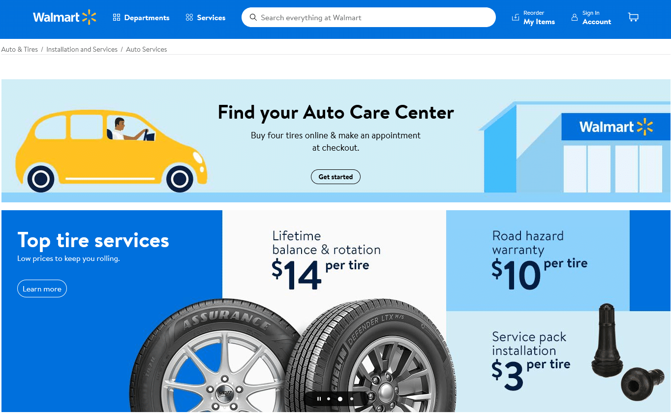 walmart Auto Services more