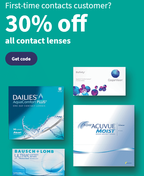 30% off Walgreens contacts the new customer.
