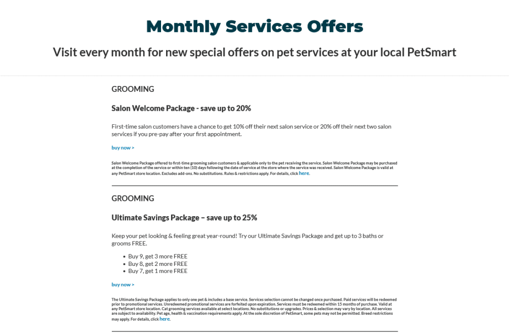 25 OFF Petsmart Grooming Coupon November 2023