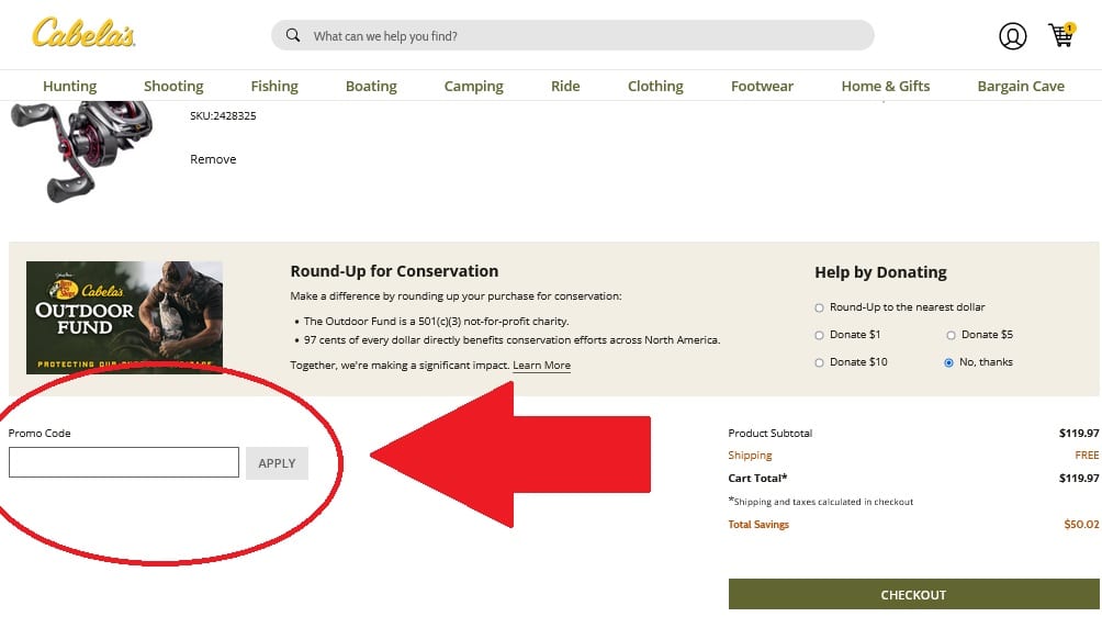 How to use Cabelas Promo Code