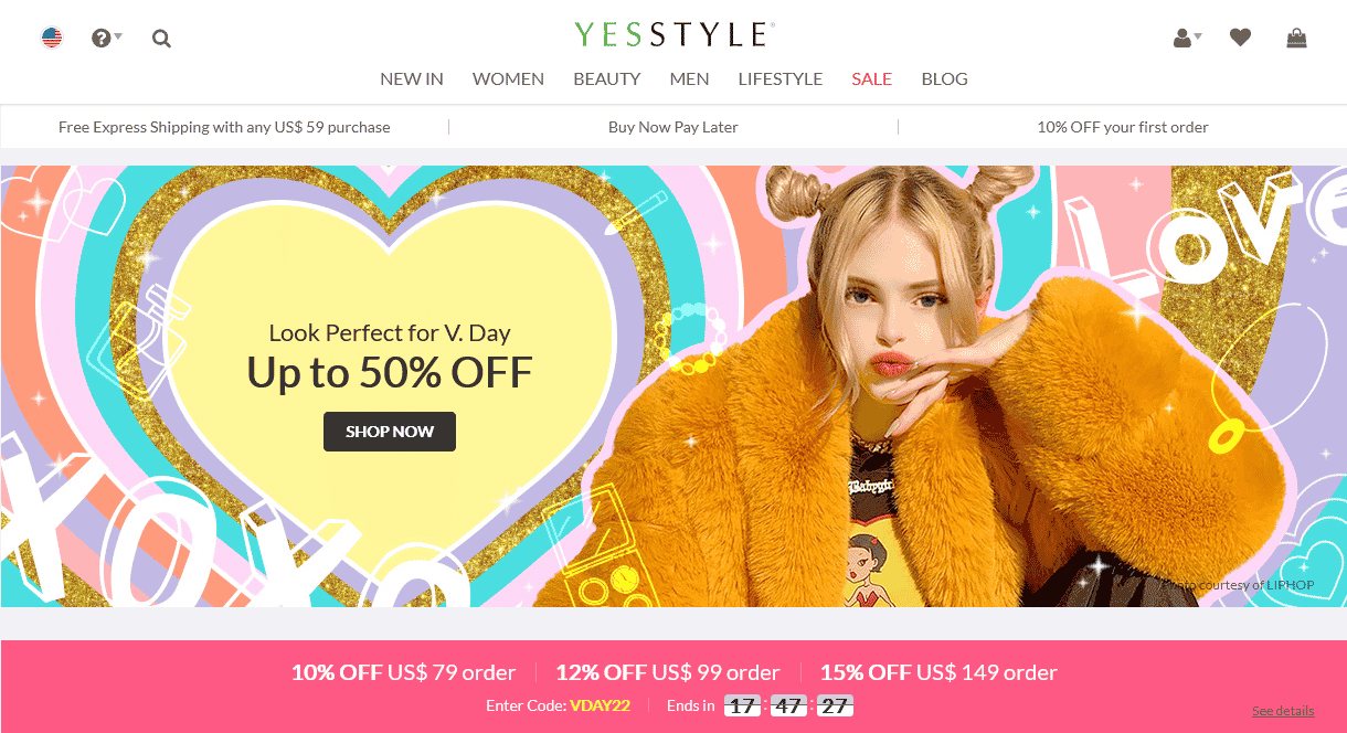 Online YesStyle website