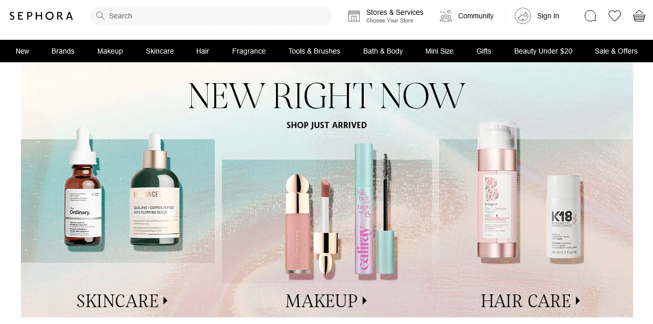 Sephora website