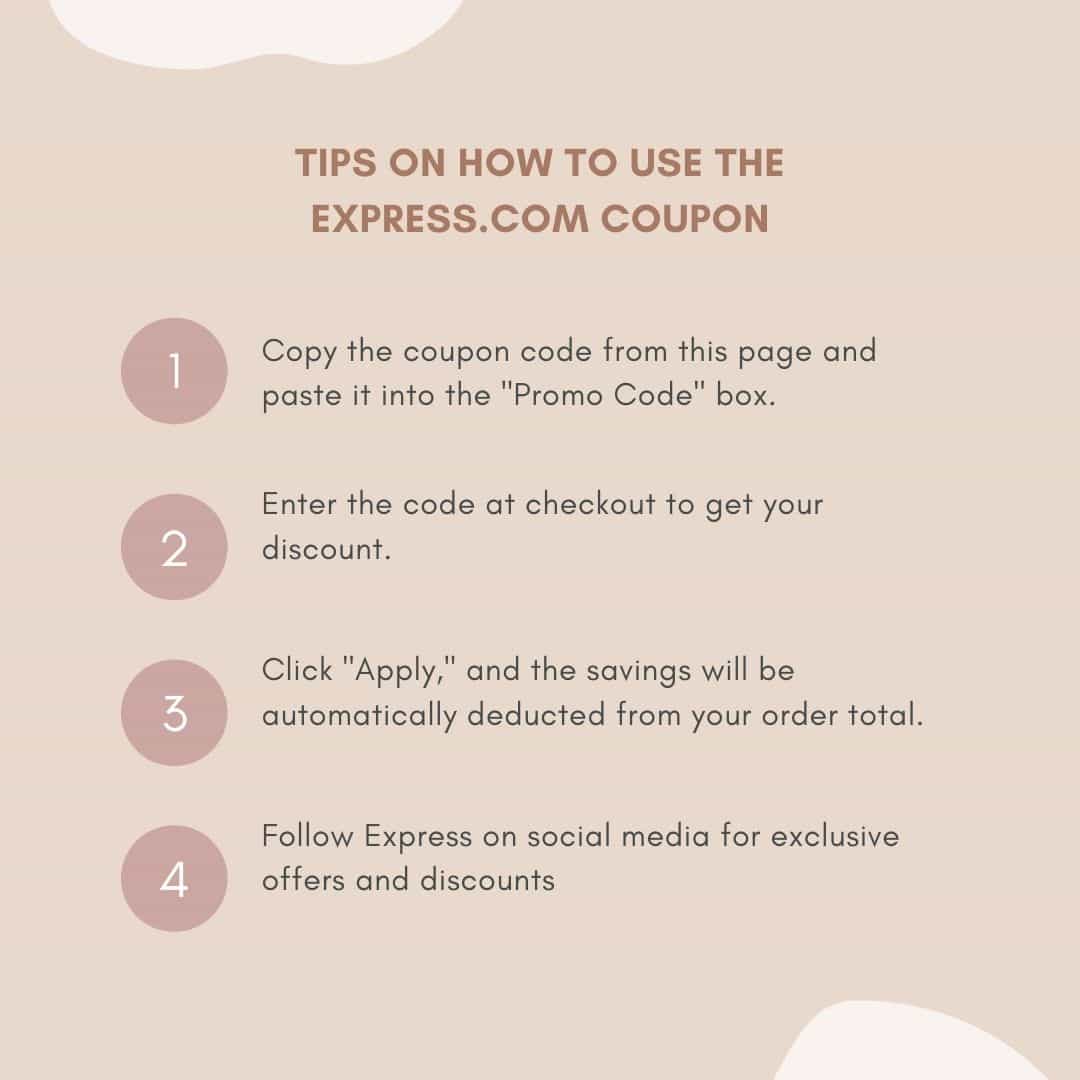 Tips on how to use the express.com coupon