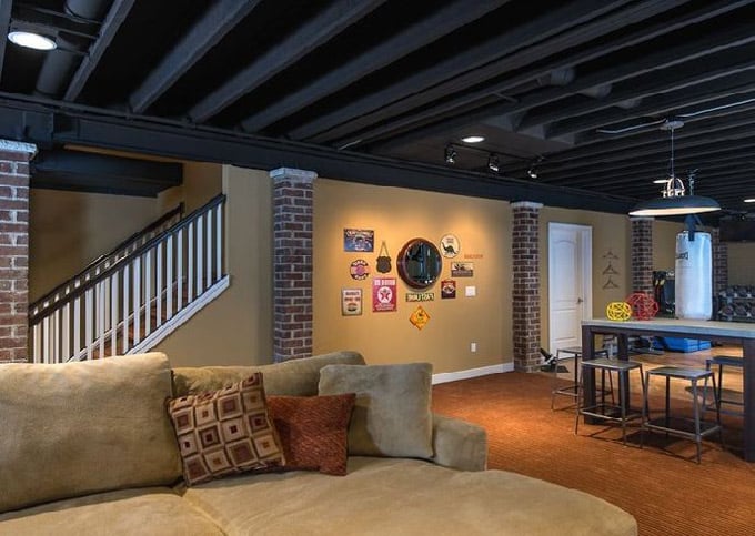 loft-like feeling by painting the ceiling