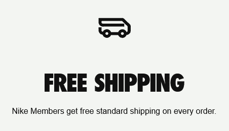 Nike free shipping