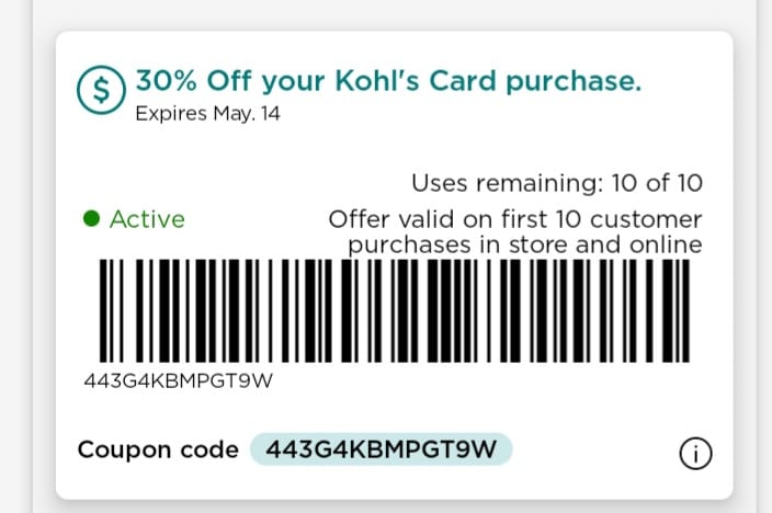 Photo Of Kohls 30 Off Coupon