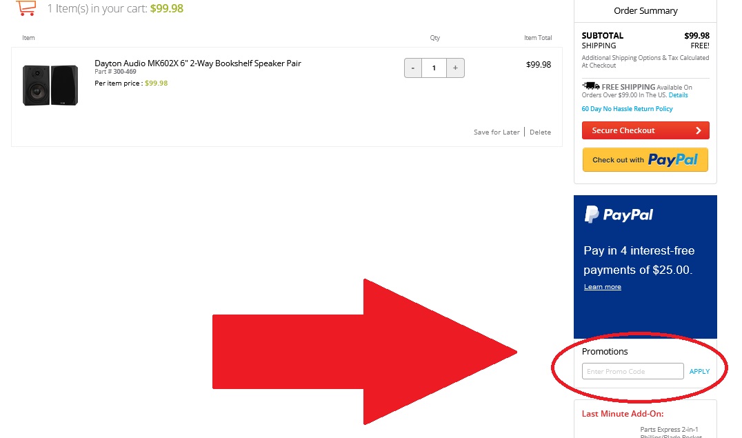 how to use Parts Express coupon
