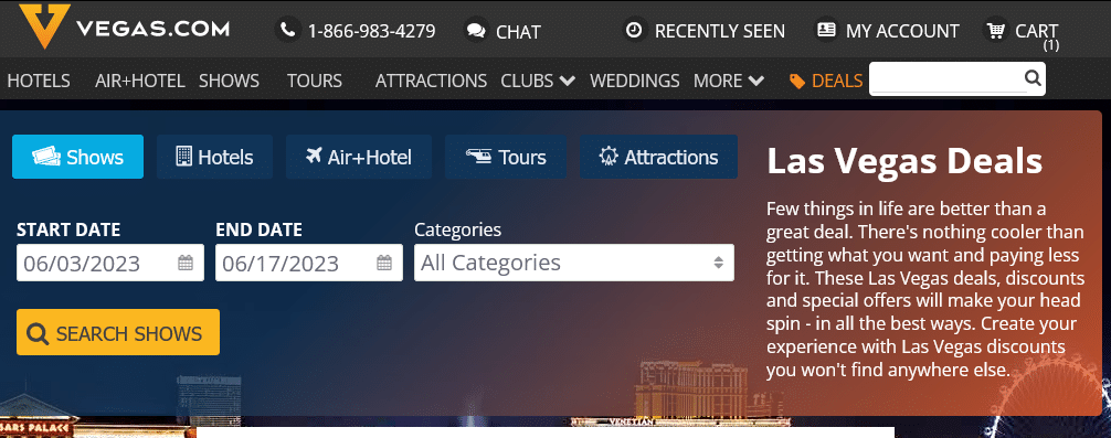 Vegascom Deals Vegas.com
