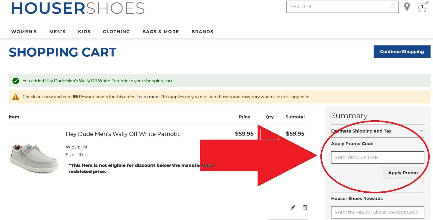 How to redeem Houser Shoes  coupon codes